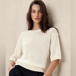 Banana Republic Slouchy Crew Neck Elbow Length Sleeves Knit sweater size Small